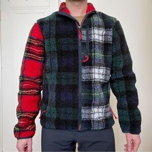 J. Crew Men’s Nordic Sherpa Fleece Full Zip Fleece Jacket Plaid Men’s Medium